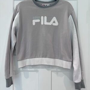Fila Women's Grey & White Sweatshirt | Women's Size Medium